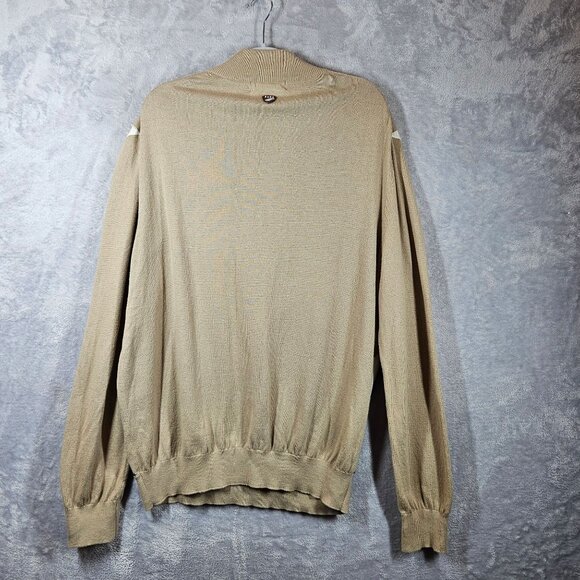 Glen Echo Mens Argyle Zip Pullover Sweater Size L Beige/Blue/White Golf Dad nerd - Picture 3 of 14